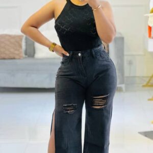denim slde slit bootleg black 30
