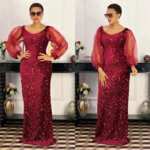 sequin maroon chiffon arms 2xl
