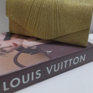 Gold clutch bag