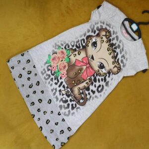 kids dress cat print grey 1-2years