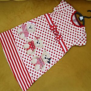 kids dress red porker dot 4-5years