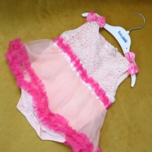 peach and pink tutu dress 3-12months