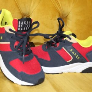 red, navy blue and yellow size 13
